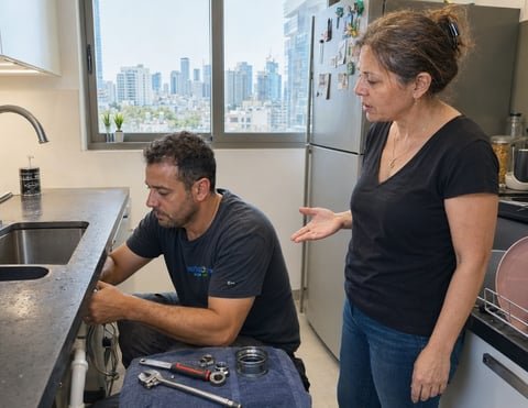 התקנת ברזים החלפת ברז במטבח בתל אביב