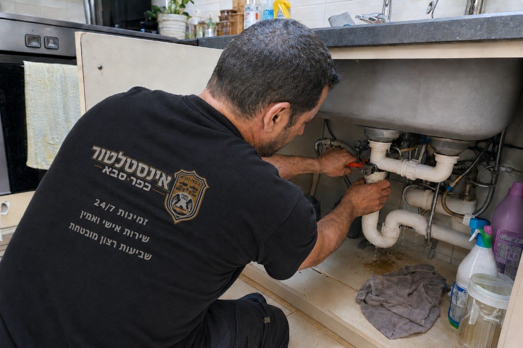 אינסטלטור בתל אביב מתקן צנרת במטבח
